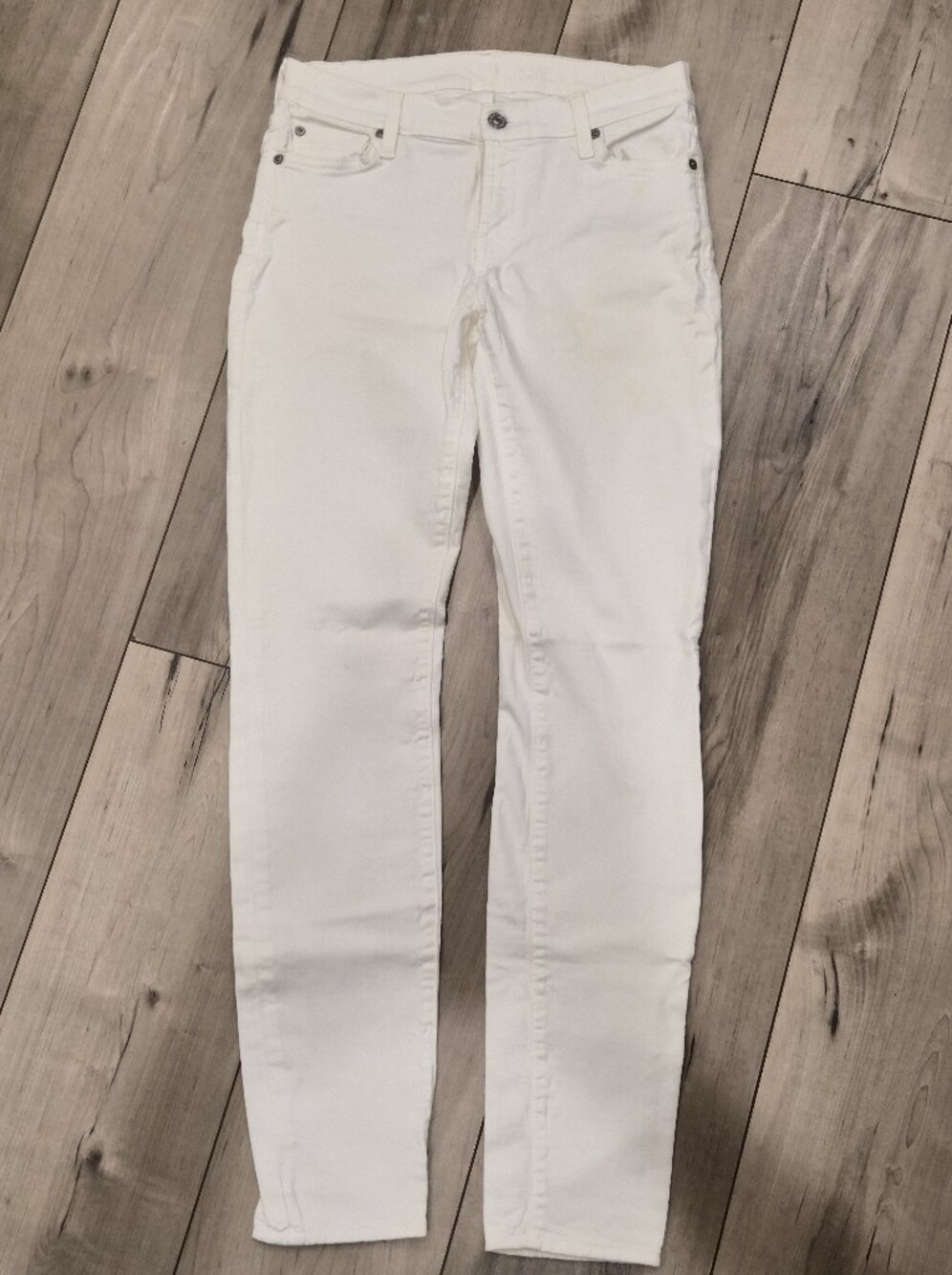 7 For All Mankind off-white Skinny Jeans